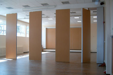 Auditorium Interior Decorated Wooden Movable Partition Walls / Sliding Room Dividers