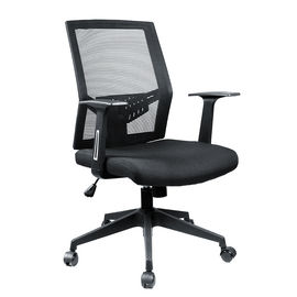 เก้าอี้สำนักงานตาข่ายสีดำหลังสูง / เก้าอี้ล้อเลื่อนตามหลักสรีรศาสตร์พร้อมพนักพิง