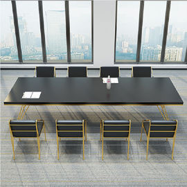 โต๊ะประชุม Office สี่เหลี่ยมผืนผ้าเมลามีนที่กำหนดเองสำหรับ 10 คน