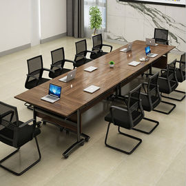 ห้องเรียนไม้ห้องฝึกอบรมโต๊ะพับท็อปส์ซูโต๊ะประชุมพร้อมล้อ