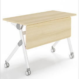 โต๊ะประชุมและเก้าอี้ที่วางซ้อนกันได้น้ำหนักเบาปรับได้สำหรับห้องฝึกอบรม