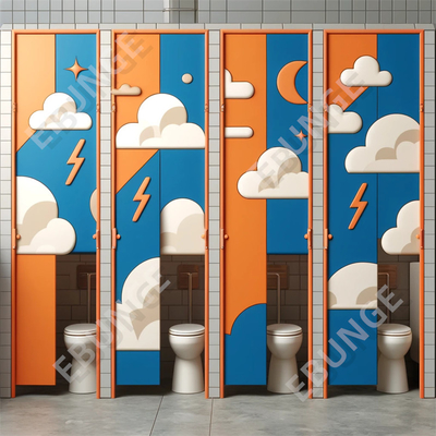 พื้นติดตั้ง Anti Graffiti ความดัน Laminate Hinged ห้องน้ําส่วนแยก
