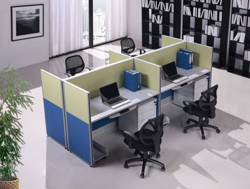 ฉากกั้นห้องสำนักงานไม้อันงดงาม 6 โต๊ะทำงานพนักงานออฟฟิศ