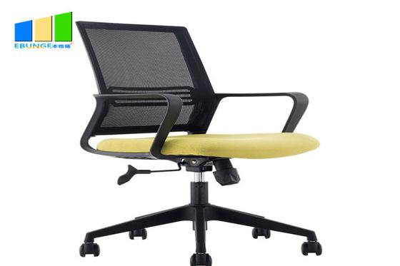 เก้าอี้หมุนผ้าผู้บริหารสีดำกลางหลังตาข่ายเก้าอี้สำนักงานโต๊ะคอมพิวเตอร์เก้าอี้พนักงาน